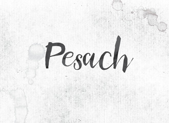 Pesach Concept Painted Ink Word and Theme