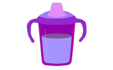 Pink Girl's Sippy Cup with Milk