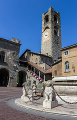 Naklejka na ściany i meble Bell Tower in Bergamo, Italy