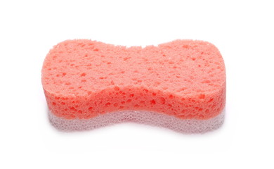 Red sponge isolated on white background