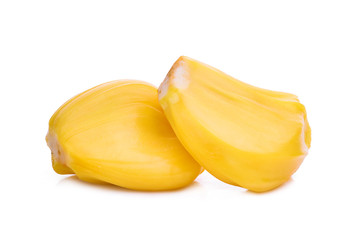 ripe jackfruit isolated on white background