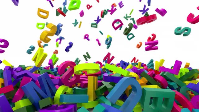 falling letters alphabet