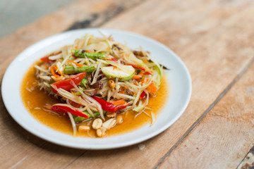 papaya salad Spicy flavor,thai food