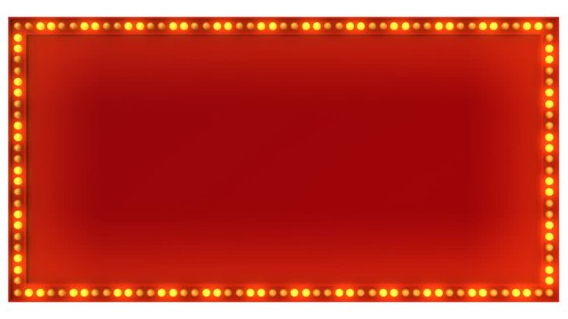 Red Marquee light board sign retro on white background. 3d rendering
