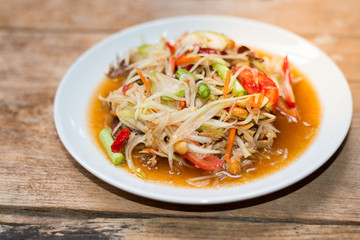 papaya salad Spicy flavor,thai food