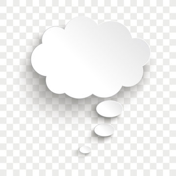 White Thought Bubble Cloud Transparent