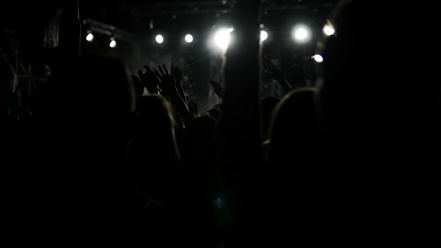 Young people at the rep rock concert, slow-motion