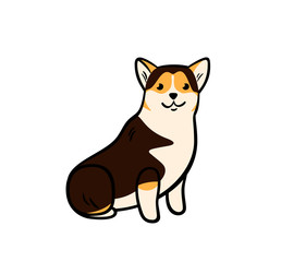 Vector corgi in cartoon style