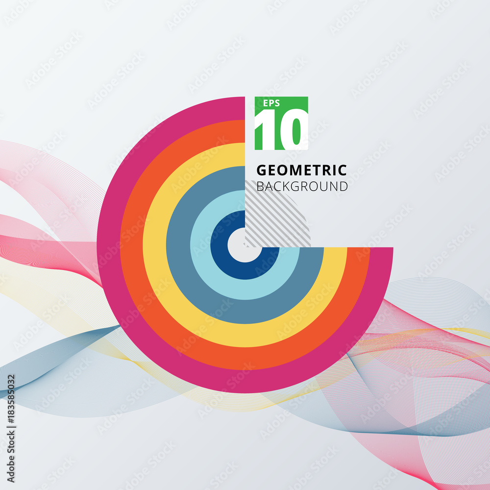 Aufkleber abstract colorful color circle geometric pattern design and background. use for modern design, cover