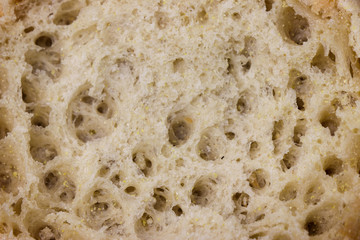 Bread crumb in the close up