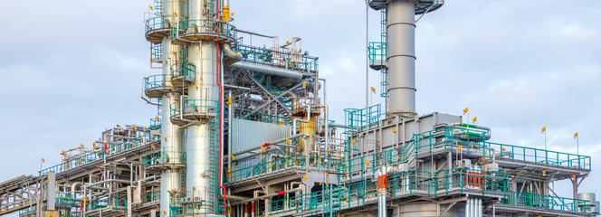 distillation column in sunny day