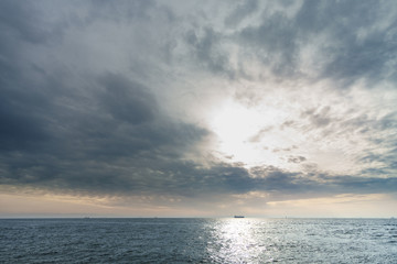 Naklejka na ściany i meble Clouds passing over the Marmara Sea