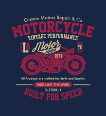 Hand drawn vintage motorcycle