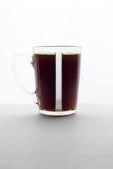 Coffe cup on white table