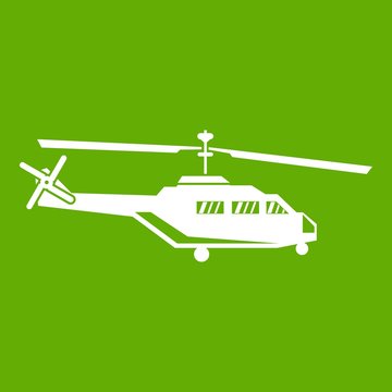 Military helicopter icon green
