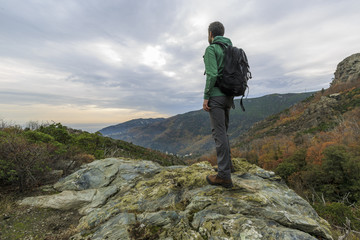 Obraz premium Hiking on the Corsica Island in France in autumn