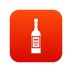 Bottle of vodka icon digital red