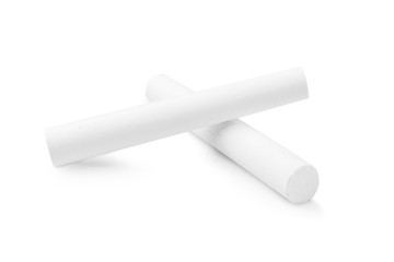 White chalk isolated on a white background
