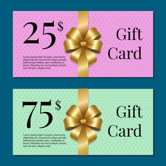 Voucher on 25 -75 Set of Posters Gold Tags Label