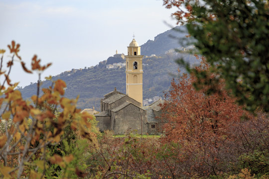The Figarella Village on the Corsica Island in autumn