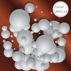 Ball of white spheres abstract 3D render.