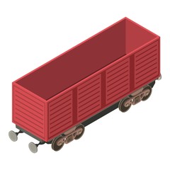 Wagon transportation icon, isometric 3d style