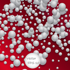 Ball of white spheres abstract 3D render.
