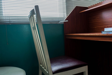 Abstract background corner within the public library, along with books for reading and on the table