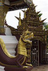 Lion statue in a temple in Chiang Mai Thailand