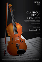 Obraz na płótnie Canvas The Classical Music Concept Violin Vector Illustration