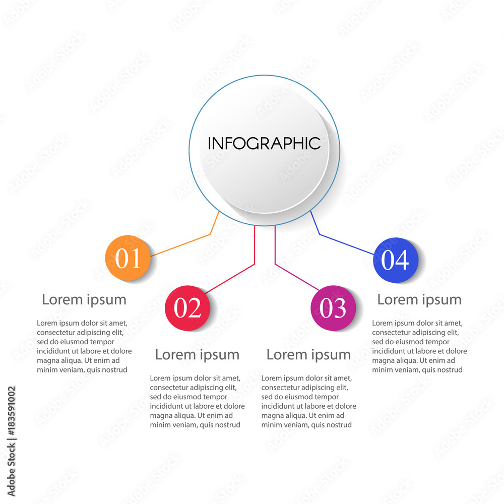 Poster modern infographic template with 4 options. template for graphics, presentation, business, web desig
