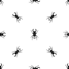 Rhinoceros beetle pattern seamless black