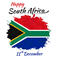 South Africa independence day, national awakening day, design coupon banner and flyer with national flag of South Africa background grunge red white black green yellow