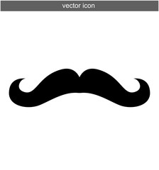 Mustache icon vector isolated