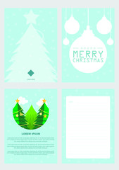 Design of Christmas greeting card with place for text. Vector template