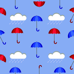 Umbrella pattern. Bad weather concept. Clouds