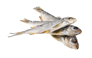 dried fish isolated on white background