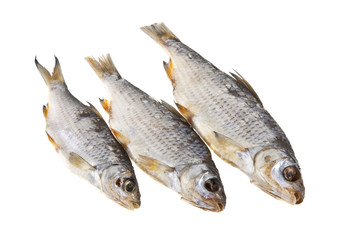 dried fish isolated on white background