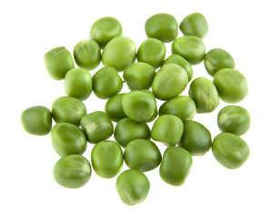 green peas isolated on white background