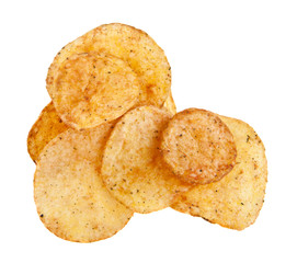 potato chips isolated on a white background
