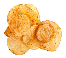 potato chips isolated on a white background