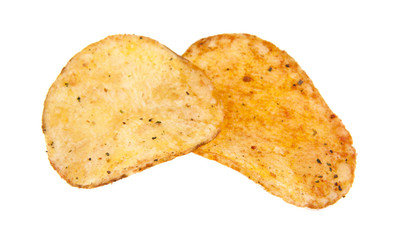 potato chips isolated on a white background