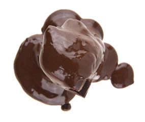 chocolate isolated on white background closeup
