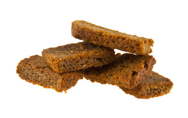 bread crumbs isolated on the white background