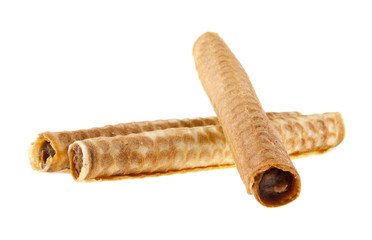 Wafer tubes isolated on white background