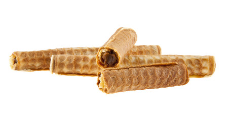 Wafer tubes isolated on white background