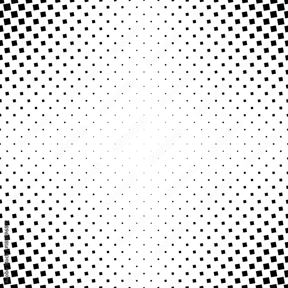 Poster Monochrome abstract square pattern background - black and white geometric halftone vector graphic from angular squares