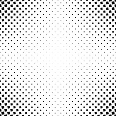 Monochrome abstract square pattern background - black and white geometric halftone vector graphic from angular squares