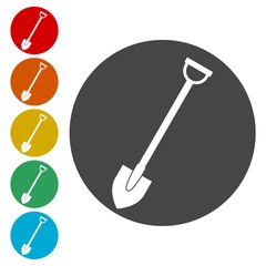 Shovel icon, Garden tool shovel 