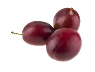 plums isolated on white background
